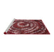 Sideview of Machine Washable Abstract Red Rug, wshabs774