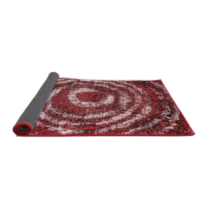 Sideview of Abstract Red Modern Rug, abs774