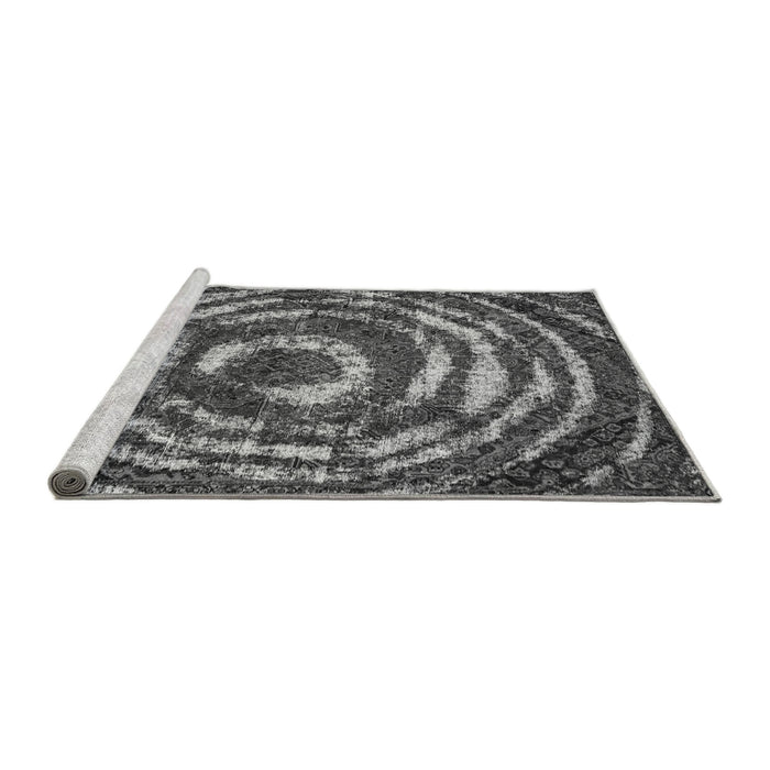 Sideview of Machine Washable Abstract Gray Modern Rug, wshabs774gry