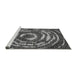 Sideview of Machine Washable Abstract Gray Modern Rug, wshabs774gry