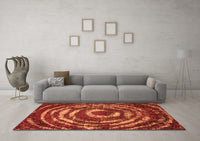 Machine Washable Abstract Orange Modern Rug, wshabs774org