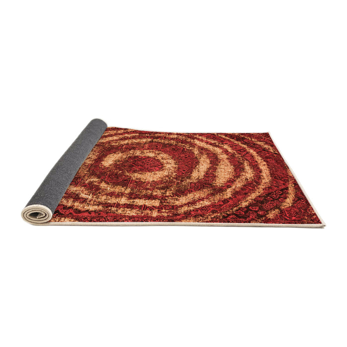 Sideview of Abstract Orange Modern Rug, abs774org
