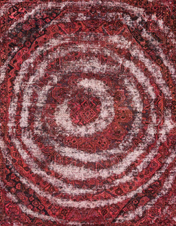 Abstract Red Modern Rug, abs774