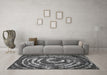 Machine Washable Abstract Gray Modern Rug in a Living Room,, wshabs774gry