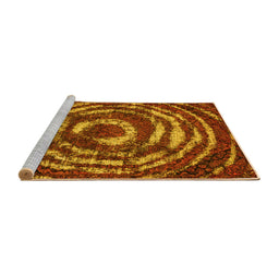 Sideview of Machine Washable Abstract Yellow Modern Rug, wshabs774yw