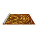 Sideview of Machine Washable Abstract Yellow Modern Rug, wshabs774yw