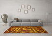 Machine Washable Abstract Yellow Modern Rug in a Living Room, wshabs774yw