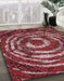 Abstract Red Modern Rug in Family Room, abs774