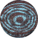 Round Machine Washable Abstract Light Blue Modern Rug, wshabs774lblu