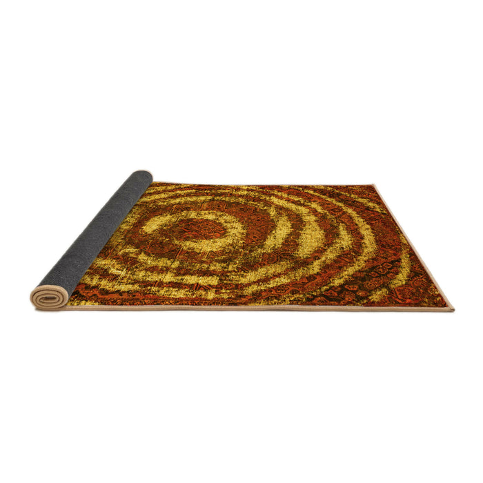 Sideview of Abstract Yellow Modern Rug, abs774yw