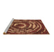 Sideview of Machine Washable Abstract Brown Modern Rug, wshabs774brn