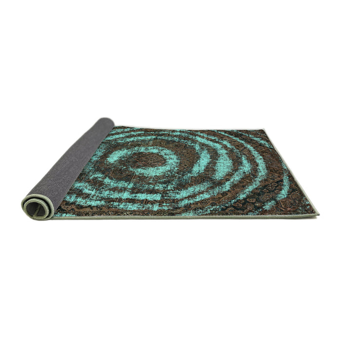 Sideview of Abstract Turquoise Modern Rug, abs774turq