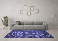 Machine Washable Abstract Blue Modern Rug, wshabs774blu