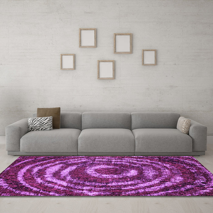 Machine Washable Abstract Purple Modern Area Rugs in a Living Room, wshabs774pur