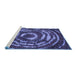 Sideview of Machine Washable Abstract Blue Modern Rug, wshabs774blu