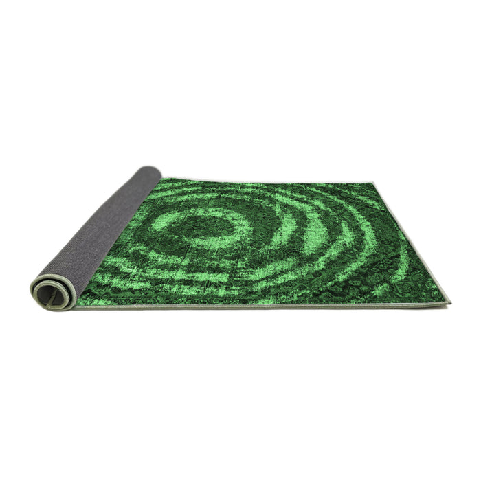 Sideview of Abstract Emerald Green Modern Rug, abs774emgrn