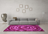 Machine Washable Abstract Pink Modern Rug, wshabs774pnk