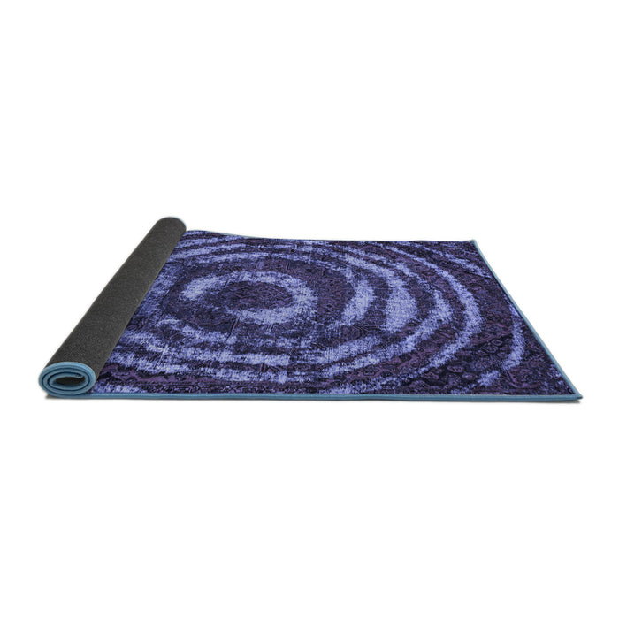 Sideview of Abstract Blue Modern Rug, abs774blu