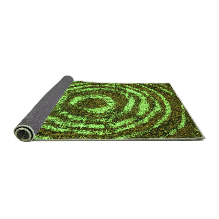 Sideview of Abstract Green Modern Rug, abs774grn