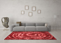 Machine Washable Abstract Red Modern Rug, wshabs774red