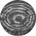 Round Abstract Gray Modern Rug, abs774gry