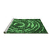 Sideview of Machine Washable Abstract Emerald Green Modern Area Rugs, wshabs774emgrn