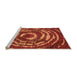 Sideview of Machine Washable Abstract Orange Modern Area Rugs, wshabs774org