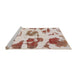 Sideview of Machine Washable Abstract Sunrise Orange Rug, wshabs775