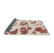 Sideview of Abstract Sunrise Orange Modern Rug, abs775