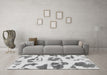 Machine Washable Abstract Gray Modern Rug in a Living Room,, wshabs775gry