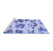 Sideview of Machine Washable Abstract Blue Modern Rug, wshabs775blu