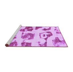 Sideview of Machine Washable Abstract Purple Modern Area Rugs, wshabs775pur
