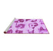 Sideview of Machine Washable Abstract Purple Modern Area Rugs, wshabs775pur