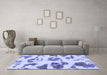 Machine Washable Abstract Blue Modern Rug in a Living Room, wshabs775blu