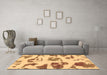 Machine Washable Abstract Brown Modern Rug in a Living Room,, wshabs775brn