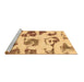 Sideview of Machine Washable Abstract Brown Modern Rug, wshabs775brn