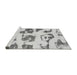 Sideview of Machine Washable Abstract Gray Modern Rug, wshabs775gry