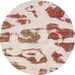 Round Abstract Sunrise Orange Modern Rug, abs775