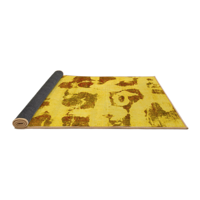 Sideview of Abstract Yellow Modern Rug, abs775yw