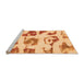 Sideview of Machine Washable Abstract Orange Modern Area Rugs, wshabs775org