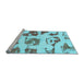 Sideview of Machine Washable Abstract Light Blue Modern Rug, wshabs775lblu