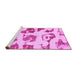 Sideview of Machine Washable Abstract Pink Modern Rug, wshabs775pnk