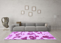 Machine Washable Abstract Purple Modern Rug, wshabs775pur