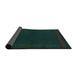 Sideview of Abstract Deep Teal Green Modern Rug, abs776