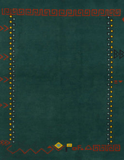 Abstract Deep Teal Green Modern Rug, abs776