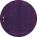 Round Machine Washable Abstract Pink Modern Rug, wshabs776pnk