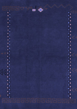 Abstract Blue Modern Rug, abs776blu