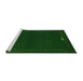 Sideview of Machine Washable Abstract Green Modern Area Rugs, wshabs776grn