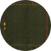 Round Abstract Brown Modern Rug, abs776brn