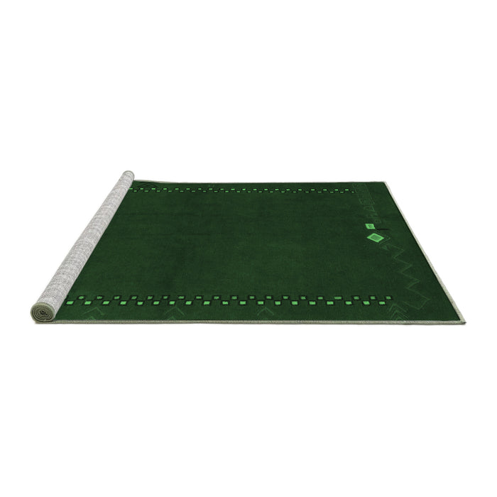 Sideview of Machine Washable Abstract Emerald Green Modern Area Rugs, wshabs776emgrn